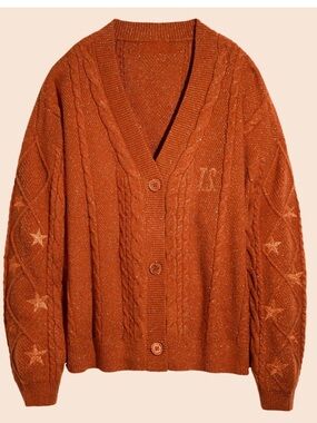 Bundle: Taylor Swift orange  metallic cardigan and matching box and poster